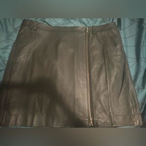 Genuine Leather Moto Skirt